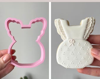 Baby Girl Ruffled Romper Cookie Cutter, Baby Romper, Onesie, Baby Shower Gender Reveals Themed Cookie, Fondant Cutters, Polymer Clay Cutters