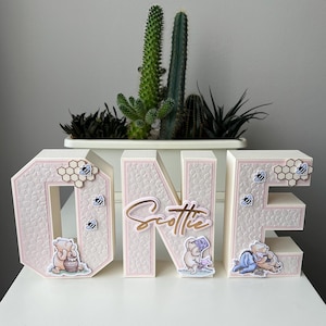 Classic Winnie the Pooh Birthday Number, Winnie First Second Birthday 3D Letters, Girl Baby Shower Decor, Birthday Candy Table Centerpiece