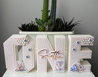 Classic Winnie the Pooh Birthday Number, Winnie First Second Birthday 3D Letters, Girl Baby Shower Decor, Birthday Candy Table Centerpiece