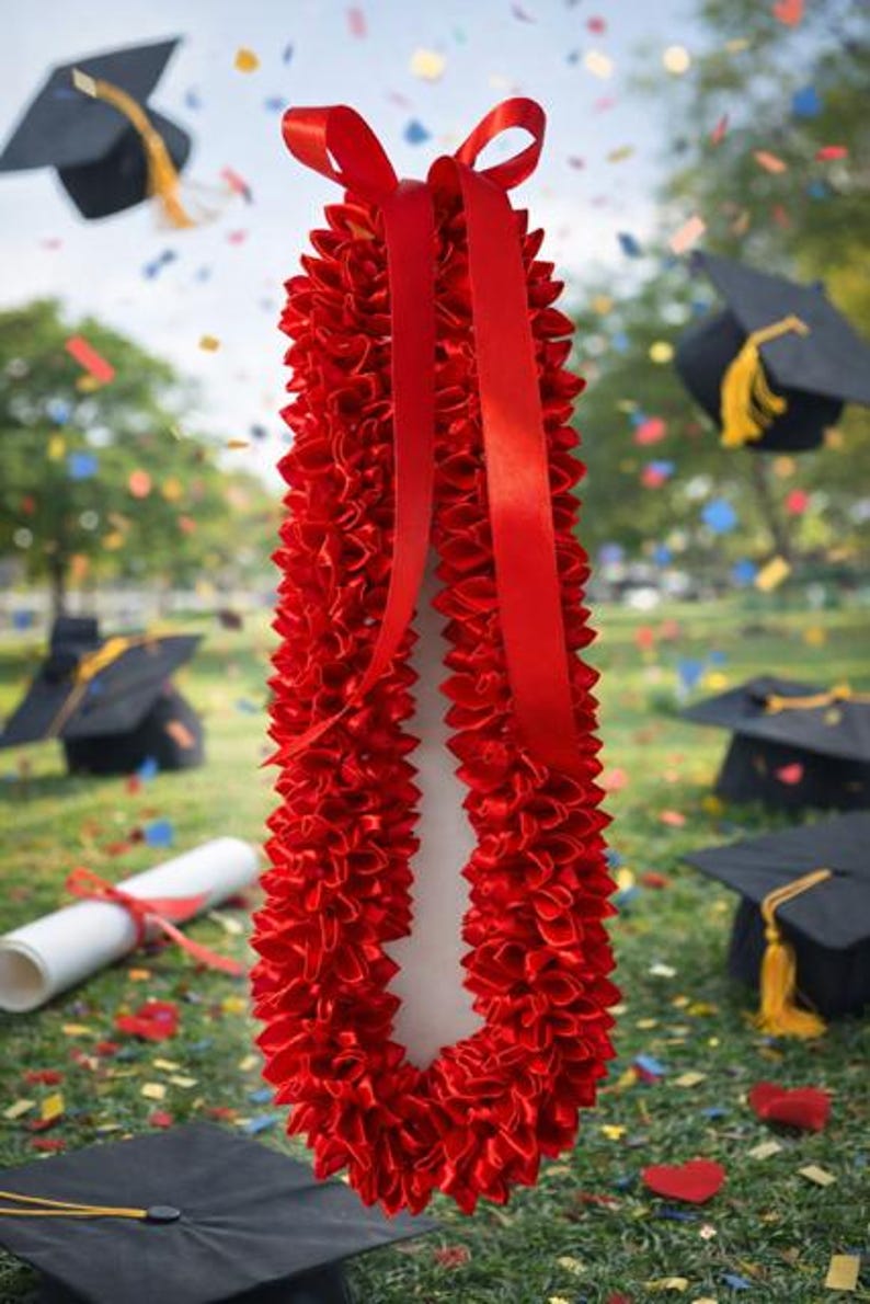 READY TO Ship******handmade Satin Ribbon Flower Graduation Lei - Etsy