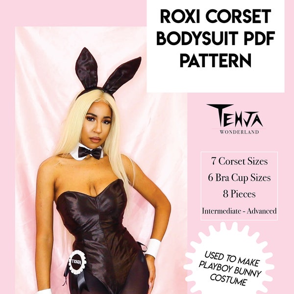 Roxi Corset Bodysuit PDF Digital Sewing Pattern - Comes in 7 Sizes - Y2K Halloween Costume - Bunny Suit Cosplay Pattern - Corset Pattern