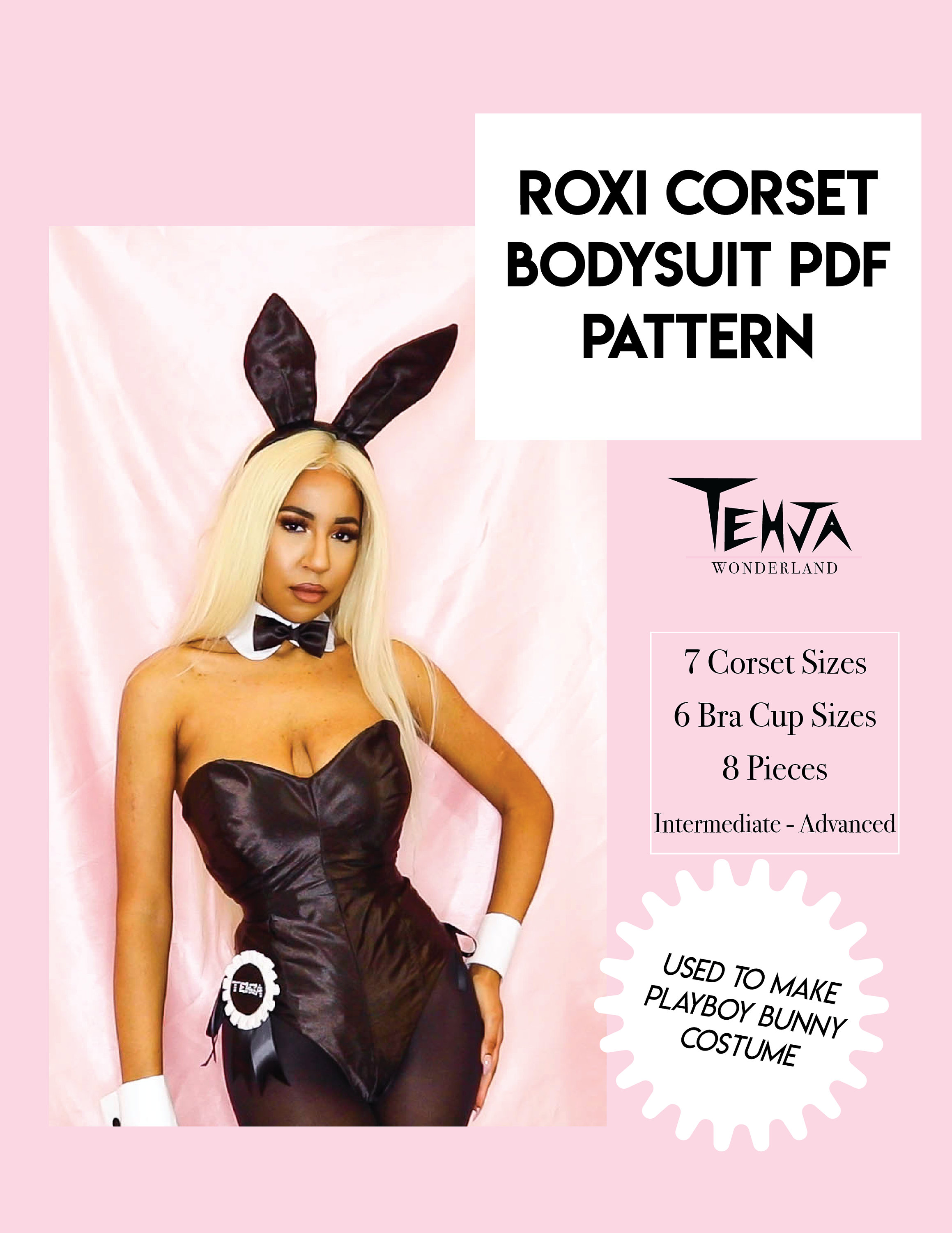 Roxi Corset Bodysuit PDF Digital Sewing Pattern Comes in 7 Sizes Y2K  Halloween Costume Bunny Suit Cosplay Pattern Corset Pattern 