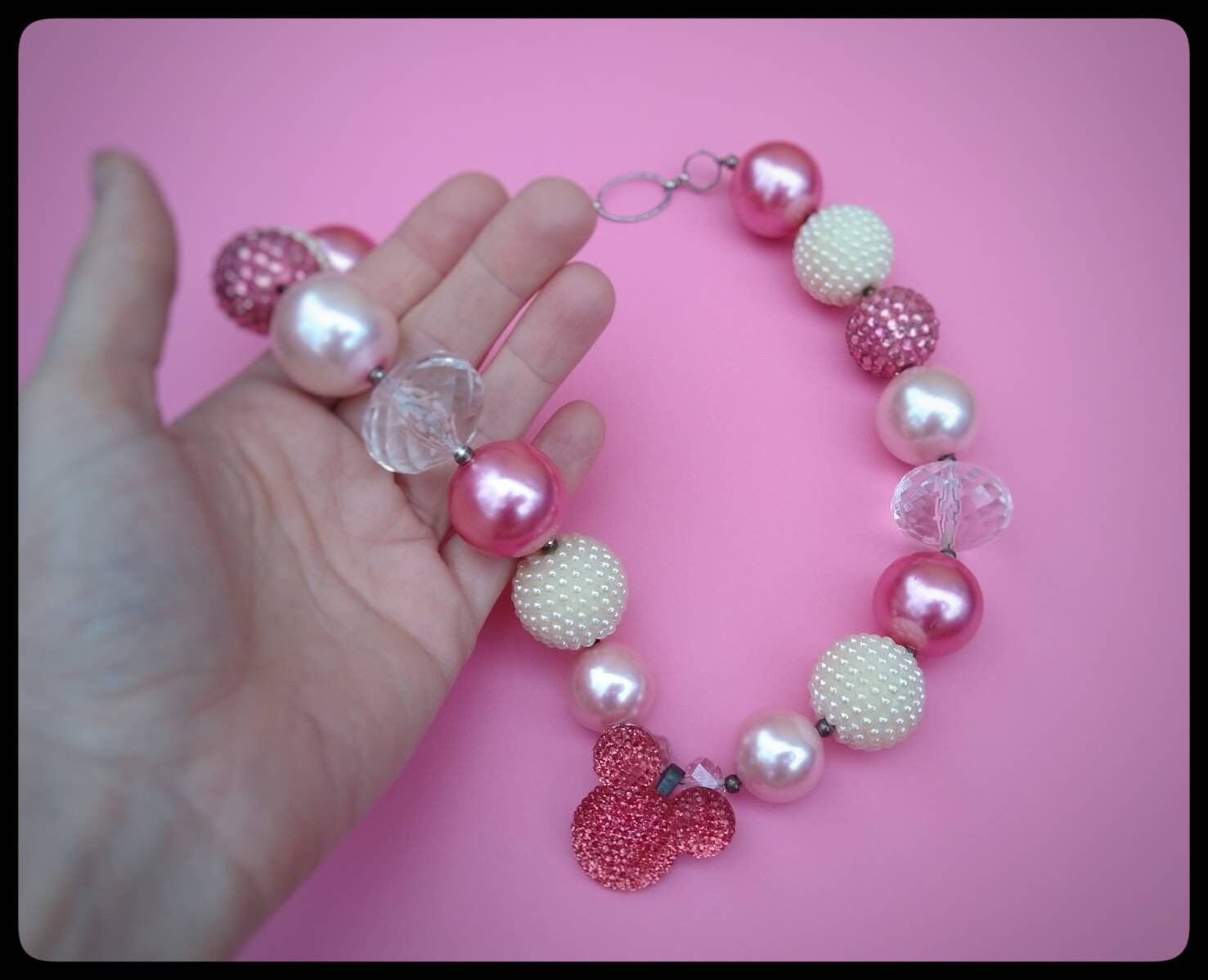 Disney Necklace Pearl Necklace Statement Piece Disney Etsy.de