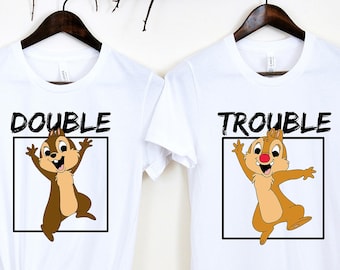 Chip and Dale Shirt, Double Trouble Shirt, Disney Couple Shirts, Disney Family Shirts, Disney Halloween Shirt, Disney Matching Shirt