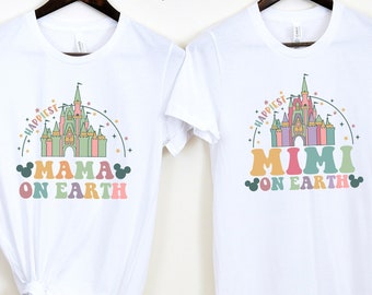 Disney glücklichste Mama und Mimi Maus Ohren Shirt, Familienausflug Disney T-Shirts