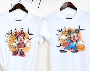 Halloween Mickey and Minnie Shirt, Disney Characters Halloween shirts, Mickey Halloween Shirt, Disney Halloween Family match, Halloween Tee