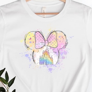 Water Color Minnie castle Shirt, Disneyworld Shirts, Animal shirt, Minnie Ear Shirt , Valentines Disney Shirt , Disney Minnie Ear Shirt.