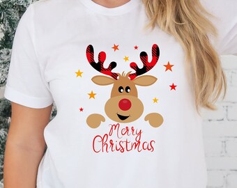 Merry Christmas Reindeer Shirt: Family Holiday Tee