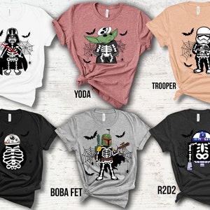 Star Wars Skeleton Halloween Shirt, Star Wars Character Skeleton Shirt, Disney Star Wars Halloween Tee, Star Wars lover gift, Funny T-shirt.