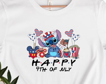 Stitch Happy 4th Of July shirt, Disney American USA Flag, Disney Patriotic shirt, Memorial Day shirt, Funny 4th Of July shirt