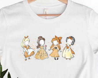 Disney Princess Fall Shirts, Disneyland Fall Pumpkin Princess Shirts, Disney Watercolor Princess Shirt, Princess Fall shirt.
