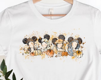 Disney Watercolor Princess Fall Shirts, Disneyland Fall Pumpkin Princess Shirts, Disney Princess Shirt, Disney Princess Fall shirt.
