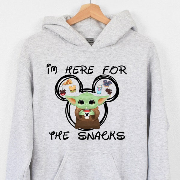 Im Here For The Snacks Baby Yoda Disney Hoodie, Disney Family Hoodie, Disney Matching Sweatshirts, Mandalorian and Star Wars Hoodies,