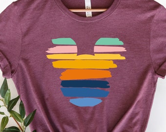Retro Sunset Mickey Mouse T-Shirt: Family Vacation Tee