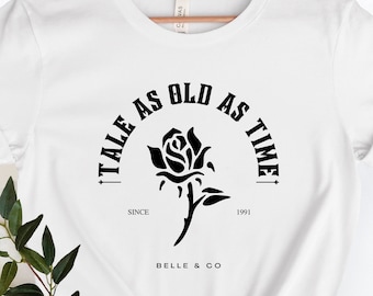 En saga lika gammal som tiden-tröja, en saga lika gammal som tiden-tröja, Skönheten och odjuret-tröja, Belle-tröja, Disney prinsessa-tröja, Disney semester