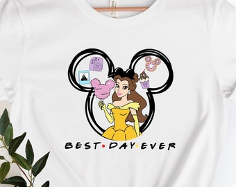 Camiseta de princesa de Disney, camiseta de Belle, camisetas de Disney Best Day Ever, familia de camisetas de Disneyworld, camisetas de princesa de belleza Belle, camiseta de Disneyland
