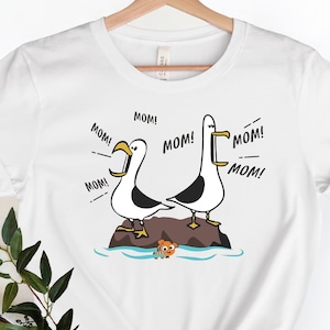 Mom Mom Mom Nemo Seagull Comfort Colors Shirt, Finding Nemo Shirt, Seagull Disney Shirt, Disney World Shirt, Matching Family Vacation Tee