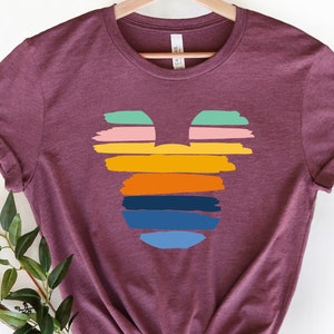 Retro Sunset Mickey Mouse T-Shirt: Family Vacation Tee