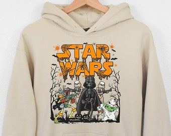 Sudadera de Halloween de Star Wars, sudadera con capucha y suéter retro de Star Wars, Reino Mágico de Halloween, Truco o Trato, Sudadera de Halloween de Disney.