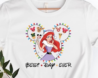 Christmas Disney Princess Shirt, Ariel Best Day Ever Shirts, Christmas Ariel Shirt, Little Mermaid Shirt, Disneyland Shirt, Magic Kingdom.