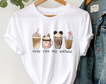 Disney Here For The Drinks Shirt, Disney Drinking Shirt, Disney Adult Shirt, Disneyland Shirt, Theme Park Shirt, Disneyland Trip Shirt