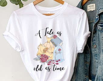 Berättelsen är lika gammal som tiden-tröja, Skönheten och odjuret-tröja, Belle-tröja, Disney-prinsessa-tröja, Disney-semester