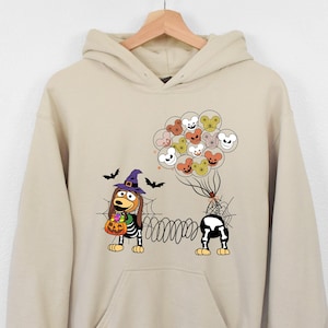 Slinky Dog Skeleton Halloween Sweatshirt, Disney Spooky Season Slinky Dog Halloween Hoodie Shirt, Toy Story Slinky Dog Halloween family Tee.