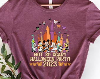 Mickey's Not-So-Scary Halloween Party Shirt, Mickey y Minnie Halloween Family T-Shirt, Kids Disney Halloween, Disney Magic Kingdom Shirt.