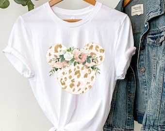 Camicia floreale Disney, Camicia floreale Disney, Camicia Disney Ears, Camicia Disney, T-shirt Minnie, Camicia floreale, Camicia Disney Leopard Design Shirt