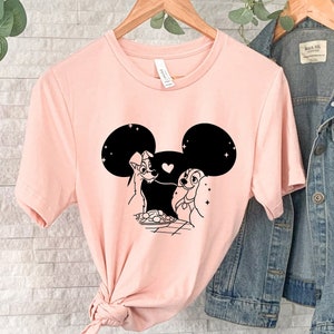 Lady and the Tramp Disney Mode Shirt, Disney Characters World Shirt, Disneyland Shirt, Lady Dog Shirt, Dogs Lovers Shirt.