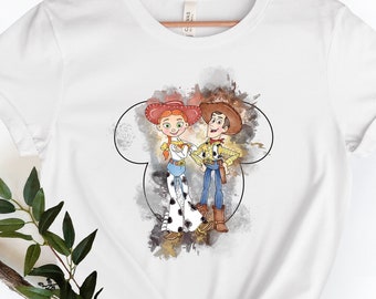 Disney Aquarell Toy Story Woody und Jessie Shirt, Disney Toy Story Shirt, Disney Character Shirts, Disney Family Trip Shirt, Disney Shirt.
