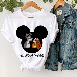 Lady and the Tramp Disney Mode Shirt, Disney Characters World Shirt, Disneyland Shirt, Lady Dog Shirt, Dogs Lovers Shirt.