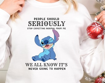 People Should Not Expecting Normal From Me Stitch Hoodie & SweatShirt, Funny Stitch Hoodie, Lilo and Stitch Friends Shirt, Disney Shirts.