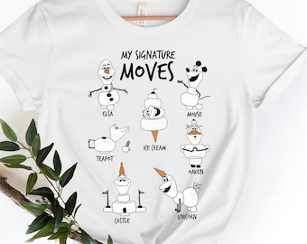 Disney My Signature Moves T-shirt, jultröja, Disneyland jultröja, rolig Disney snögubbetröja, söt Disney-tröja, Disney-present.