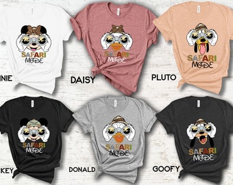 Safari Disney Shirt, Safari Mode Shirt, Minnie Mickey Daisy Donald Duck Shirt,  Disney Character Animal Kingdom Shirt,
