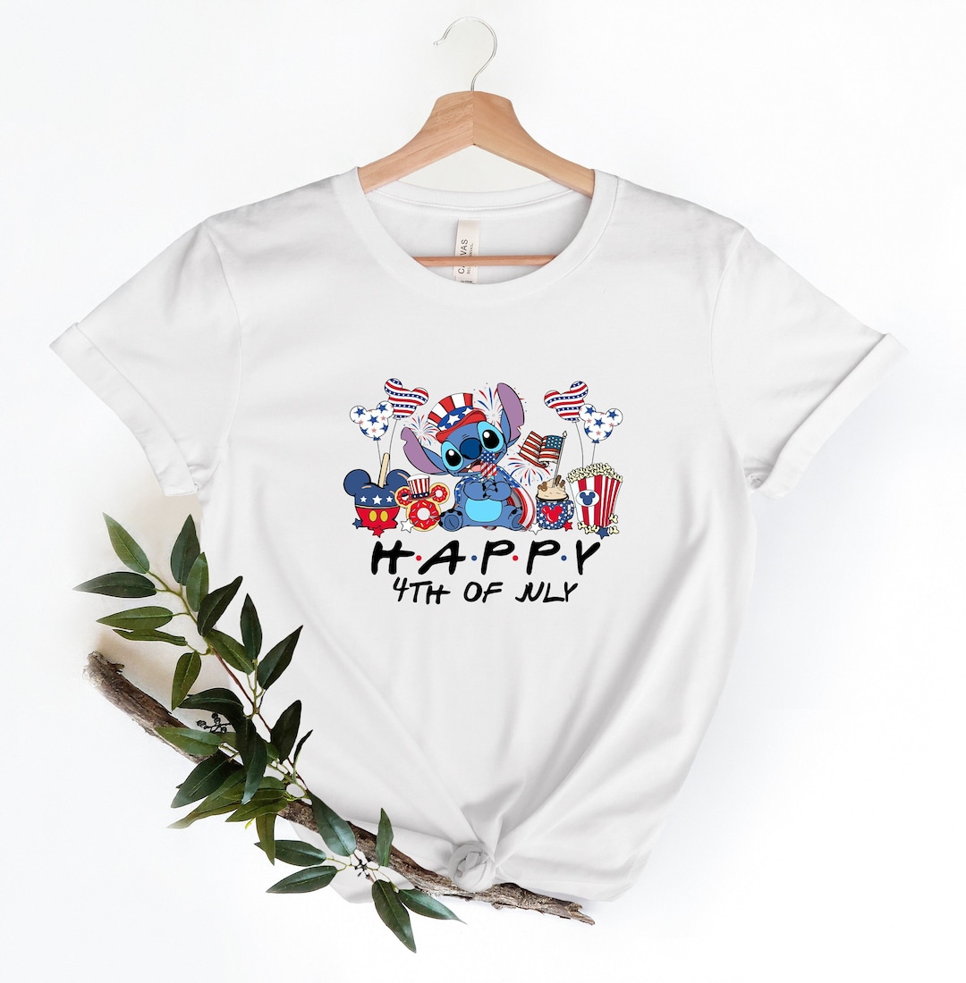 Stitch Happy 4th of July Shirt, Disney American USA Flag, Disney