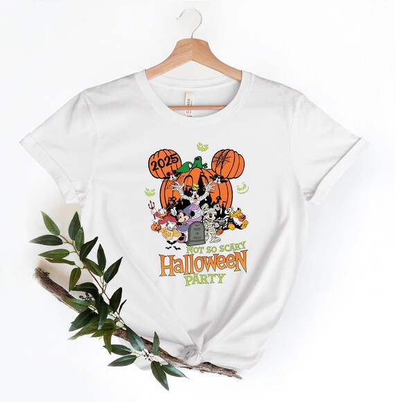 Mickey's Not-So-Scary Halloween Party Shirt, Mickey and Minnie Halloween Family T-Shirt, Kids Disney Halloween, Disney Custom Name Shirt.