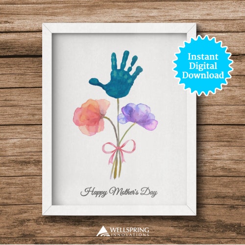 Flower Handprint Hand Art Craft Poem / Mothers Day Mom Mum / - Etsy