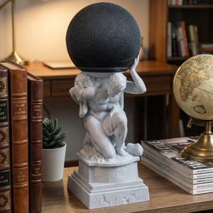 Hercules Echo Dot and Echo Stand: Atlas Statue Holder compatible with Apple Homepod Mini
