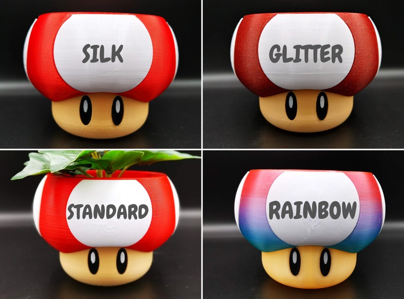 Mario mushroom planters with drainage holes Gaming room decor image 6