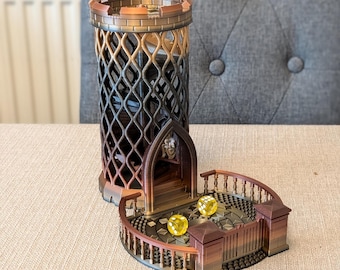 Castle Turret Spiral Stairs Dice Tower for DnD and tabletop board games