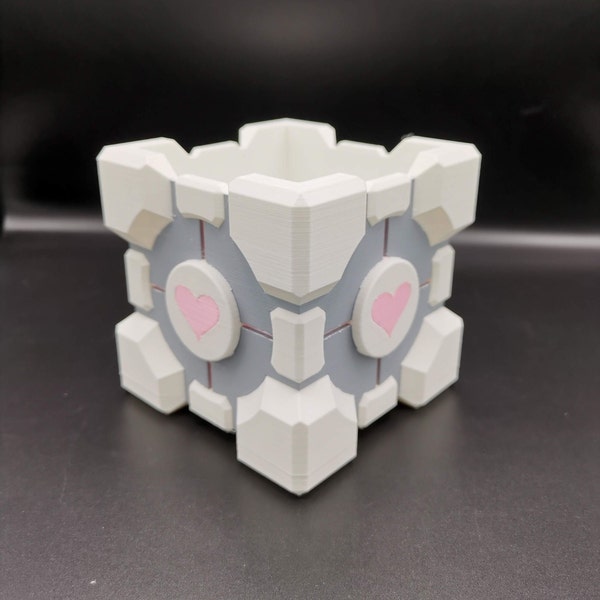 Portal 2 Companion Cube planter / Aperture Science plant pot / Gaming room decor / Man cave