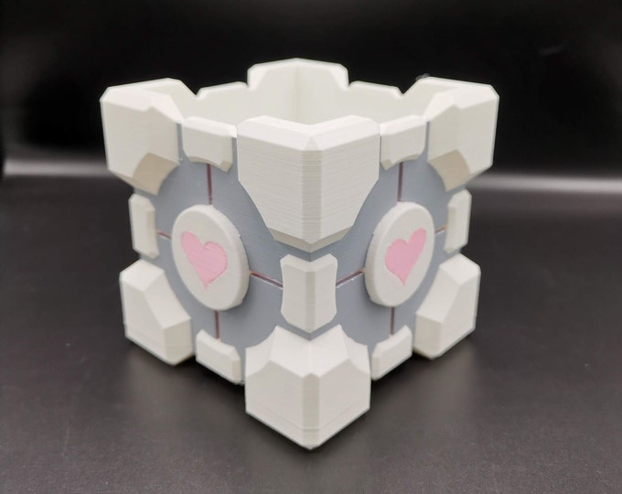 Portal 2 Companion Cube planter / Aperture Science plant pot / Gaming room decor / Man cave