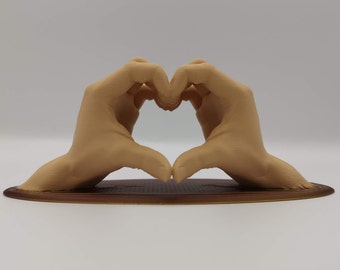 Heart Hands model (Optional Personalised Text on Base)