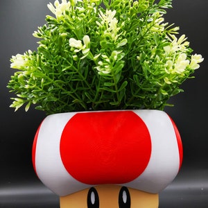 Mario mushroom planters with drainage holes Gaming room decor image 4