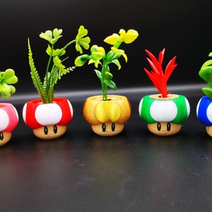 Mario mushroom planters with drainage holes Gaming room decor image 8