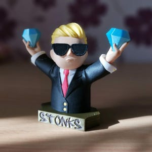 Diamond hands stonks meme Wallstreetbets model, WSB Reddit, GME, AMC, stock market gifts, gifts for investors