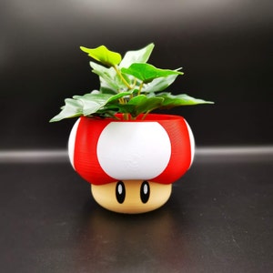 Mario mushroom planters with drainage holes Gaming room decor image 1