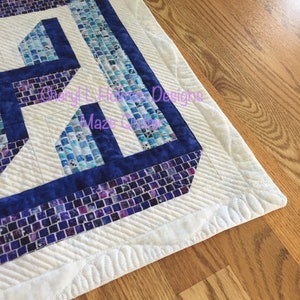 PDF 3D Dimensional Maze Pattern Table Runner - Bed Runner - Wall Hanging Quilt, Kid's Quilt 23" x 53" image 2