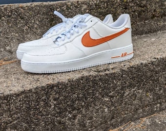 nike air force 1 neon orange swoosh